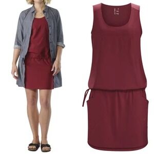Arc'teryx Red Content Dress Womens size‎ Small UPF Sun Protection Travel Cinch